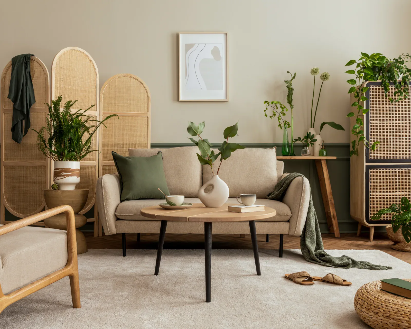 Green home furniture living room