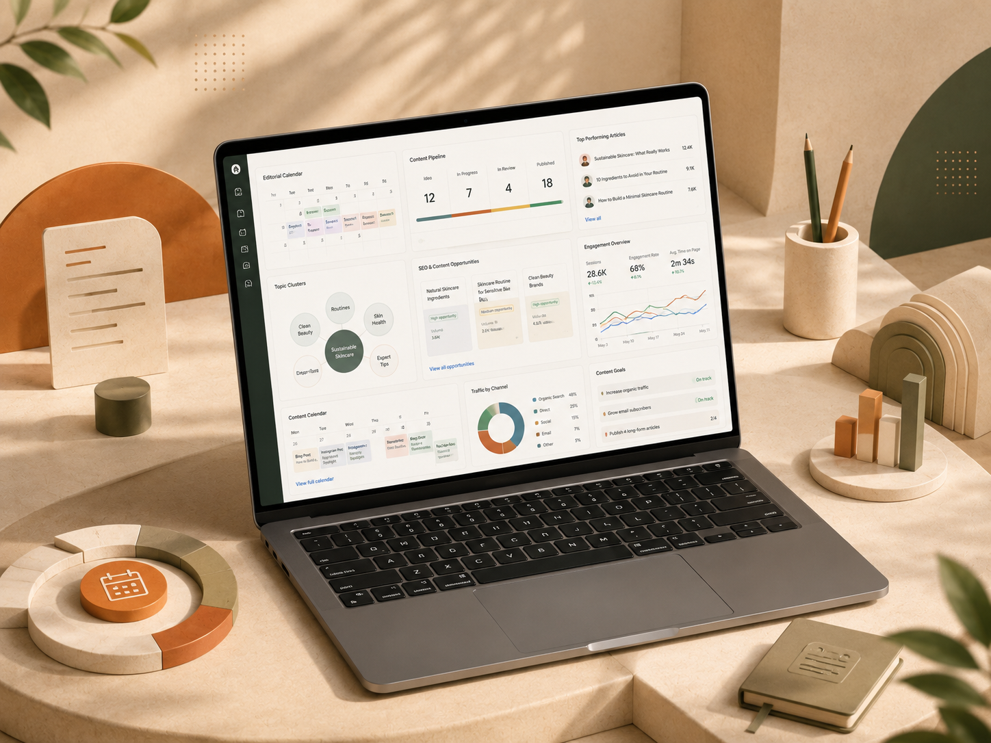 Content marketing planning and performance visual