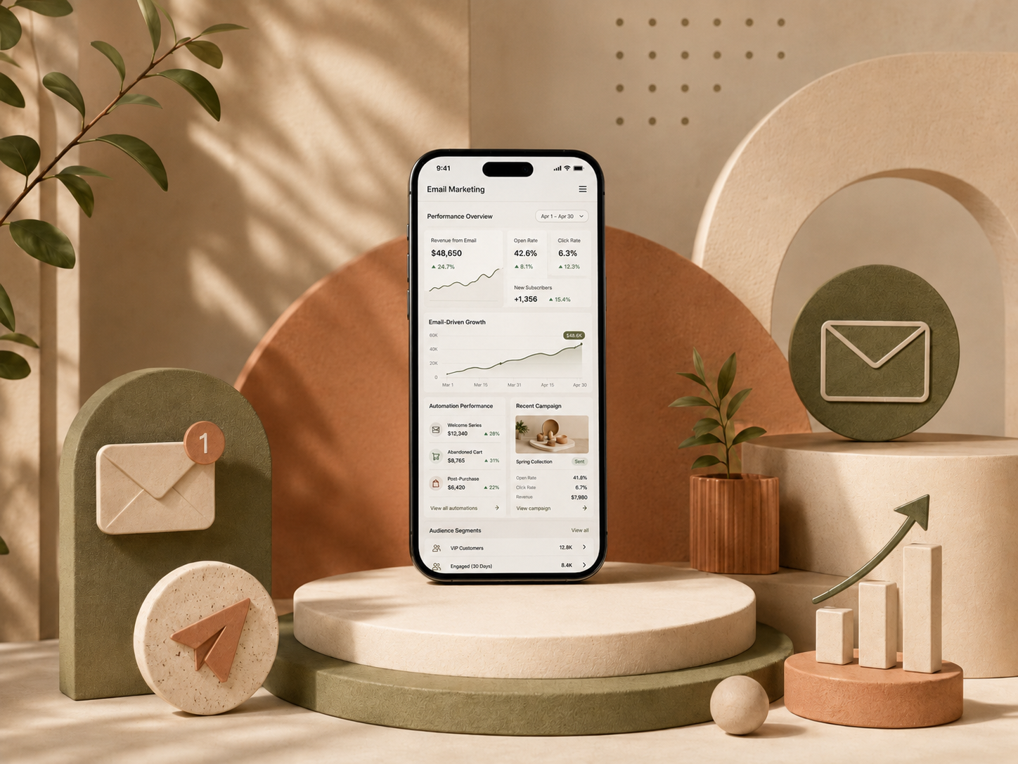 Email marketing campaign and automation performance visual