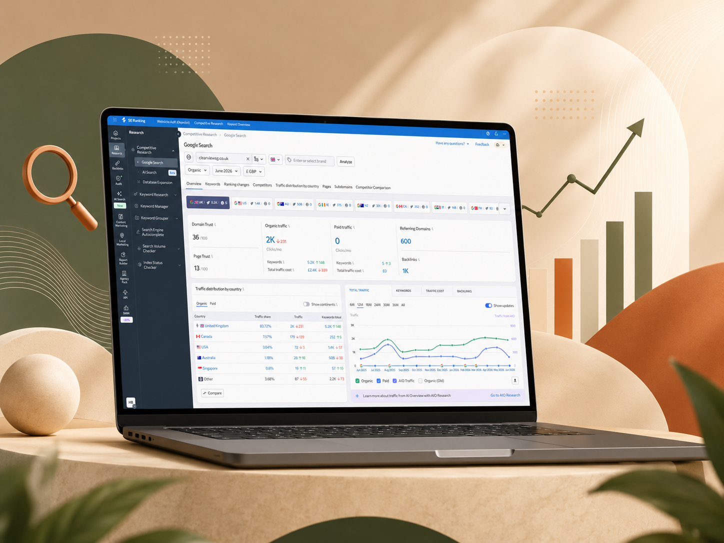 SEO dashboard case study visual